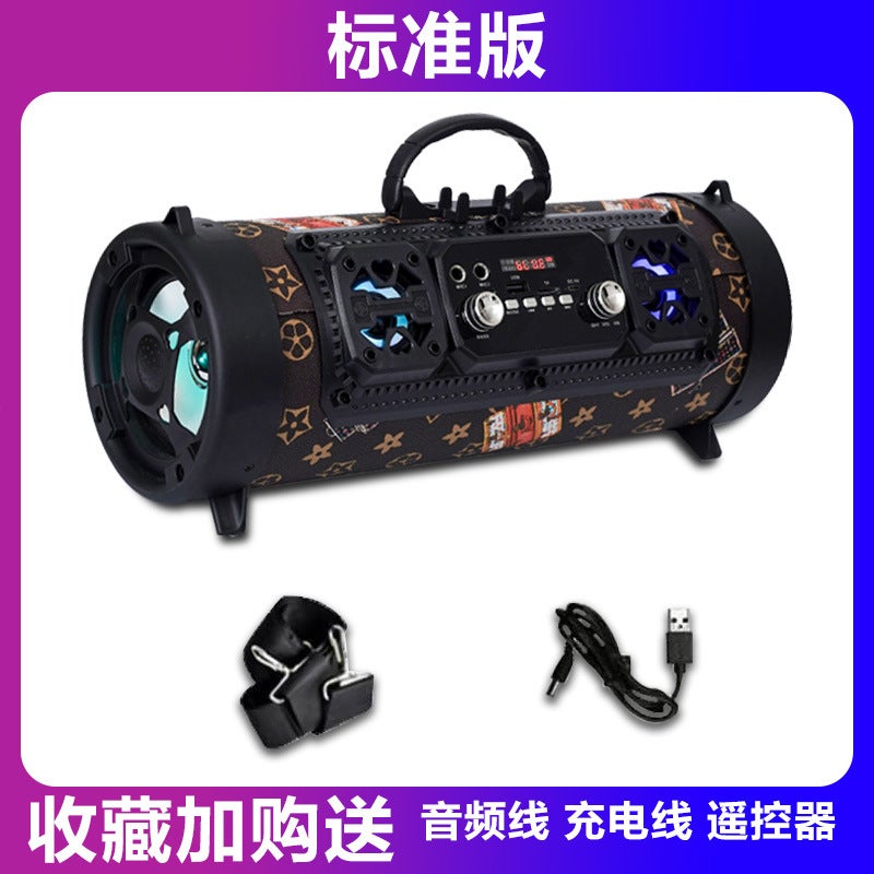 M17 Cylinder Karaoke Mobile Phone Wireless Bluetooth Speaker Card Outdoor Portable Audio Radio Heavy Subwoofer - Image 1