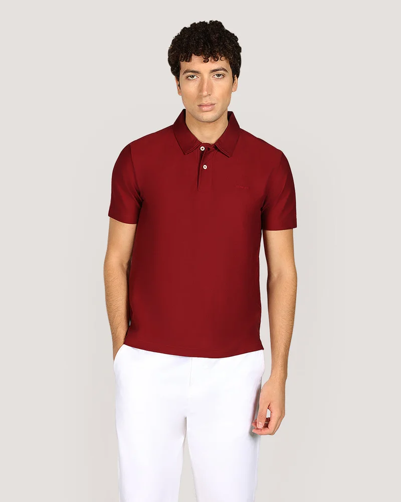 GANT Twill Texture Short Sleeve Polo Shirt