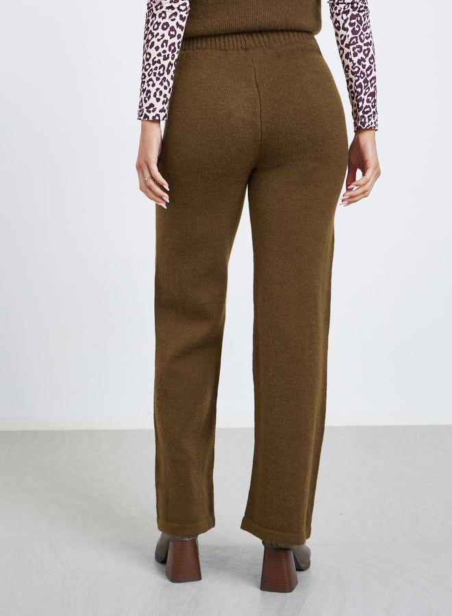 ستايلي بنطال بأرجل واسعة بتفاصيل محبوكة مسطحة - Image 4