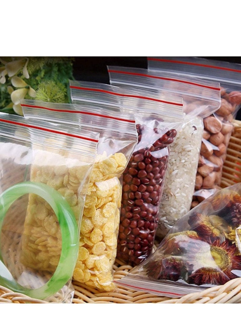 althiqahkey Reusable Zip Lock Clear Plastic Seal Waterproof Packaging Bags For Candy Nut Food Storage 100 Pieces Size 12cmx17cm  - Image 3