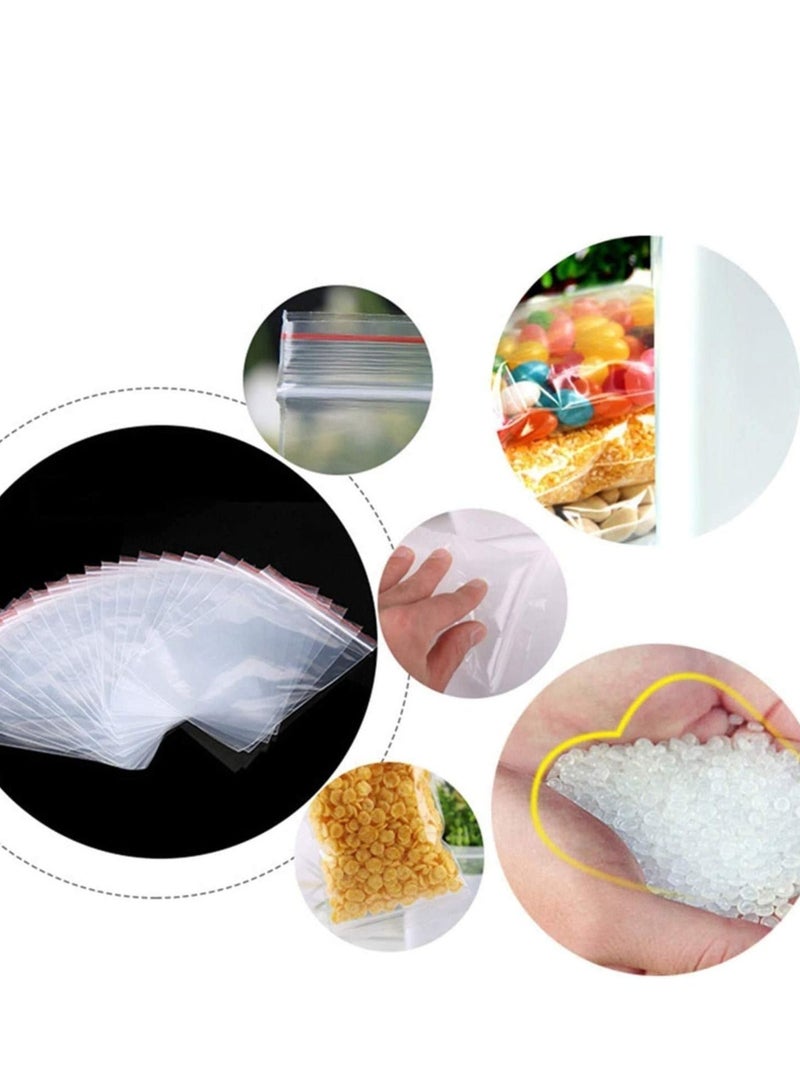 althiqahkey Reusable Zip Lock Clear Plastic Seal Waterproof Packaging Bags For Candy Nut Food Storage 100 Pieces Size 12cmx17cm  - Image 2