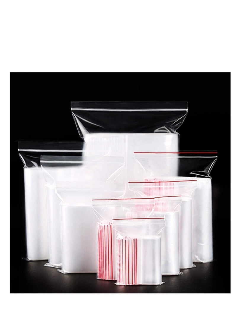 althiqahkey Reusable Zip Lock Clear Plastic Seal Waterproof Packaging Bags For Candy Nut Food Storage 100 Pieces Size 12cmx17cm  - Image 1