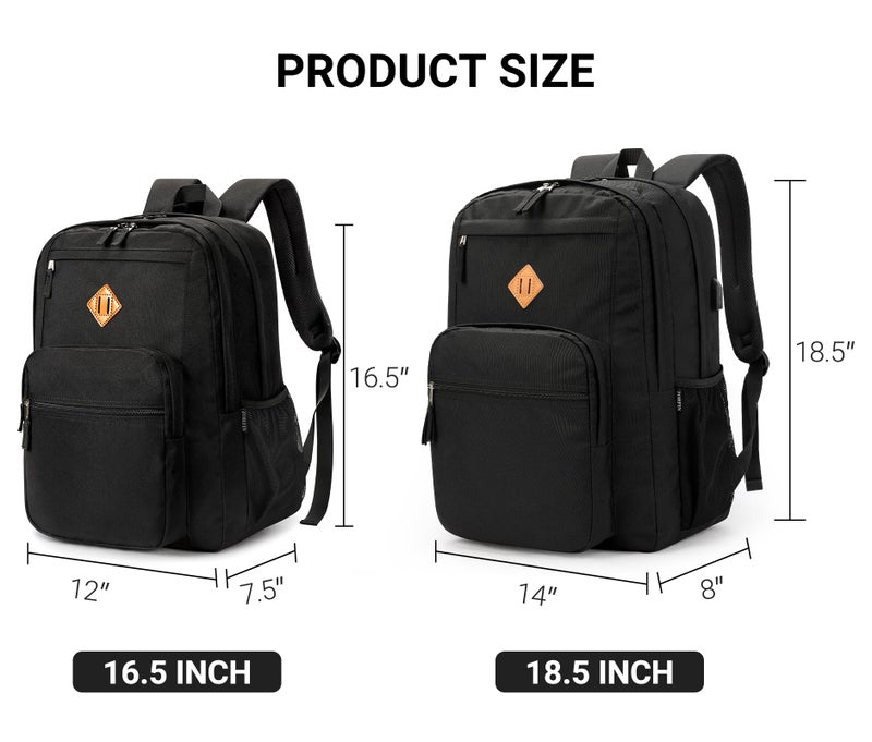 ZORFIN 36L Black Backpack for College, and Travel: Water Resistant Bookbag - Image 4