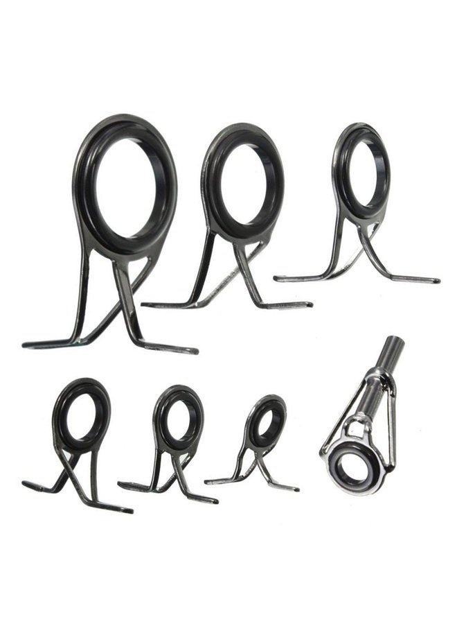 HONBAY 7pcs Set Mixed Sizes Fishing Rod Eyes Guides Line Rings Repair Kit - Image 1
