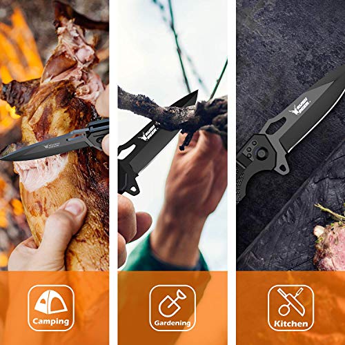 Rush Deer Pocket Knife, Self Defense Knife, Pocket Knife for Men Women Lightweight,EDC Pocket Knives with Clip, Glass Breaker,Christmas Gifts for Men Women Dad Husband - Image 4