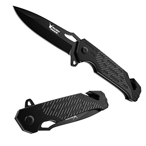 Rush Deer Pocket Knife, Self Defense Knife, Pocket Knife for Men Women Lightweight,EDC Pocket Knives with Clip, Glass Breaker,Christmas Gifts for Men Women Dad Husband - Image 2