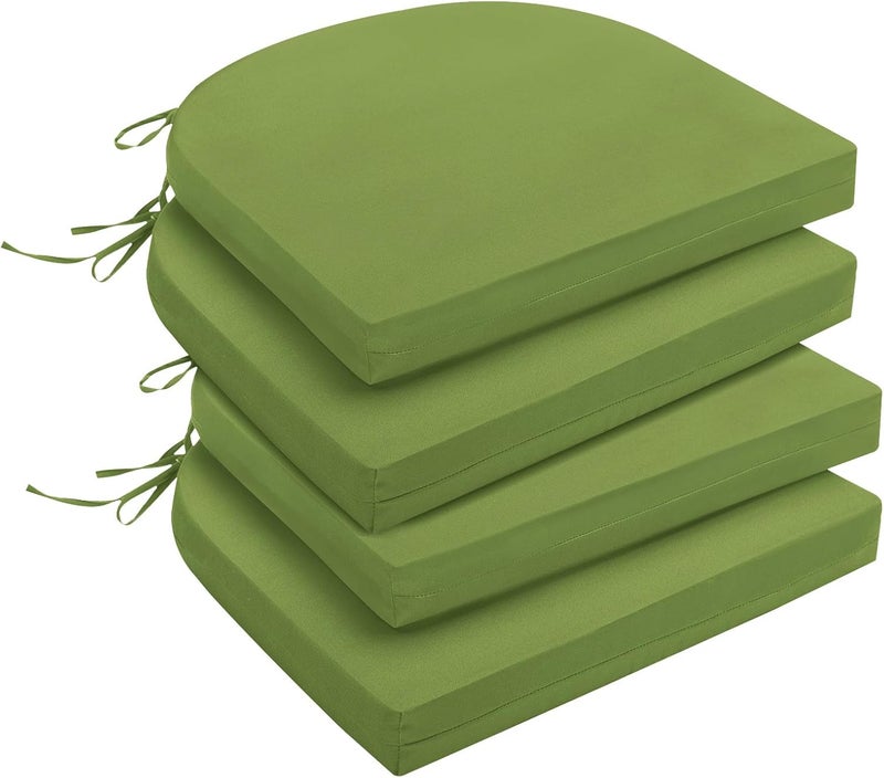 downluxe Outdoor Chair Cushions Set of 4 for Patio Furniture, Water-Resistant Patio Chair Cushions with Ties, High Density Foam Outdoor Seat Cushion, 17" X 16" X 2", Sage Green - Image 1