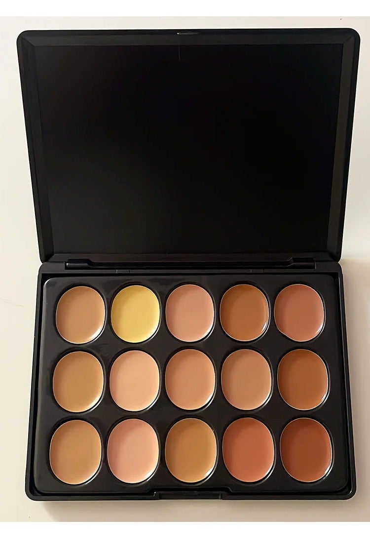 Mn 15-Color Creamy Contour Palette – Code 02 – Full Face Definition Kit for Highlighting & Contouring – Blendable Formula for All Skin Tones** 