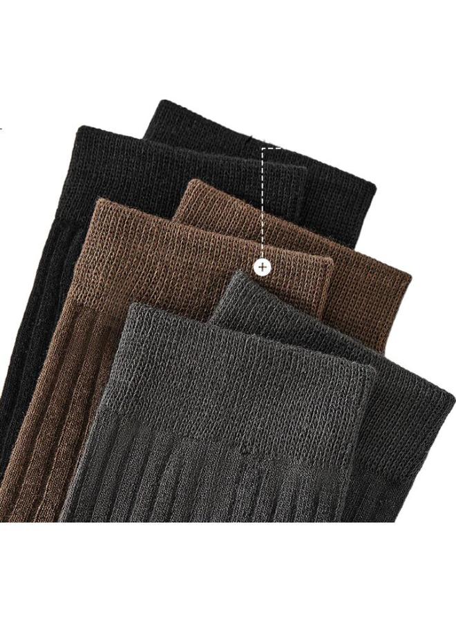 Your Sun Yier Shuang Men'S Socks Men 100% Cotton Mid-Tube Socks Autumn And Winter [Anti-Odor Antibacterial] Business Sweat-Absorbent Breathable Casual Socks 10 Pairs - Image 1