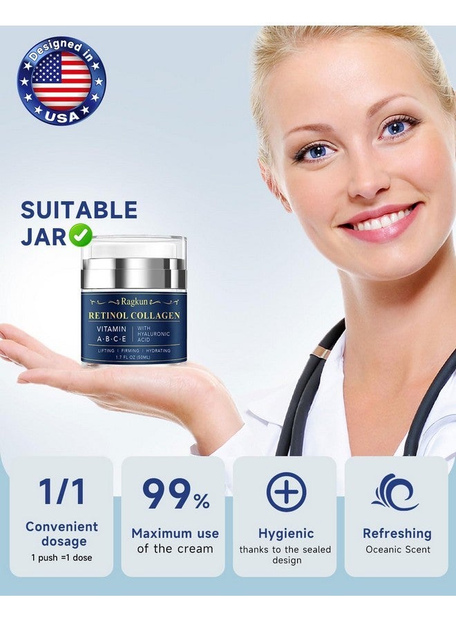 Ragkun Retinol Cream for Face, Collagen Neck Creams for Tightening and Firming, Anti Aging Day & Night Facial Moisturizer for Women & Men, Instant Face Lift Wrinkle Cream 1.7 fl. oz. - Image 4