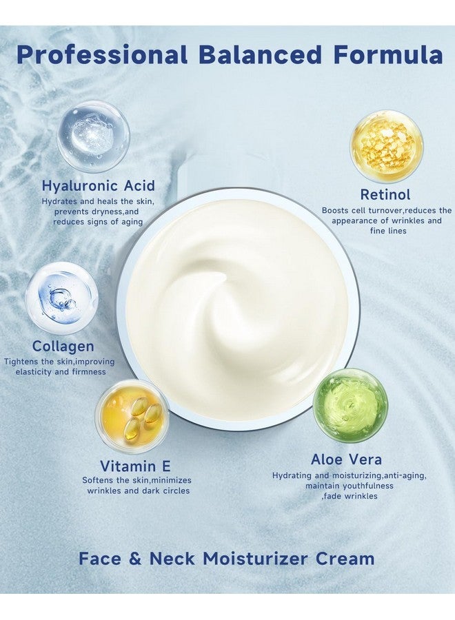 Ragkun Retinol Cream for Face, Collagen Neck Creams for Tightening and Firming, Anti Aging Day & Night Facial Moisturizer for Women & Men, Instant Face Lift Wrinkle Cream 1.7 fl. oz. - Image 5