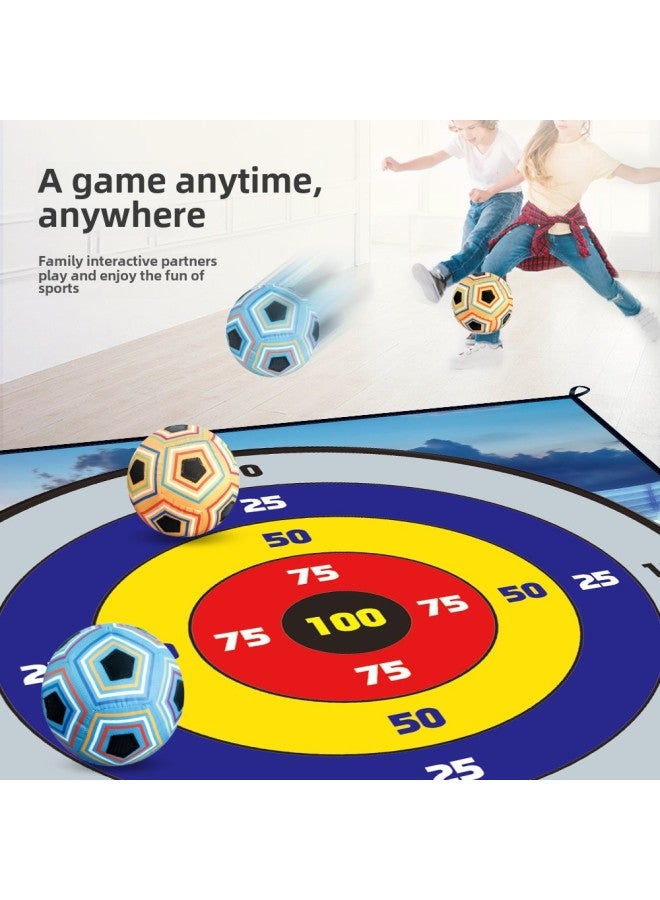 Children's Football Game Indoor And Outdoor Leisure Toys Football Jiugongge Door Frame Suit Toys-Color:A- 100CM Football Cloth (with 1 Basketball) - Image 3