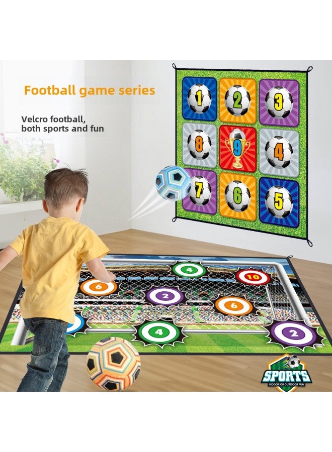 Children's Football Game Indoor And Outdoor Leisure Toys Football Jiugongge Door Frame Suit Toys-Color:A- 100CM Football Cloth (with 1 Basketball) - Image 2