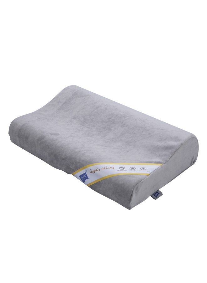 AL SANIDI Medical pillow with memory foam filling, Anti-Bacterial Neck and Shoulder Support Pillow, Gray, Size 30*47 Cm  - Image 3