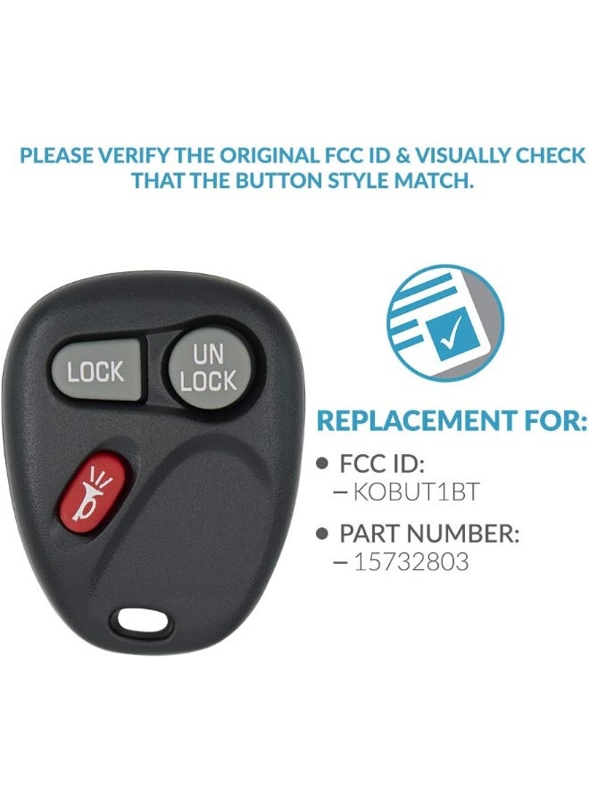 Keyless2Go Keyless Entry Car Key Replacement for Vehicles That Use 3 Button 15732803 KOBUT1BT - 2 Pack - Image 4