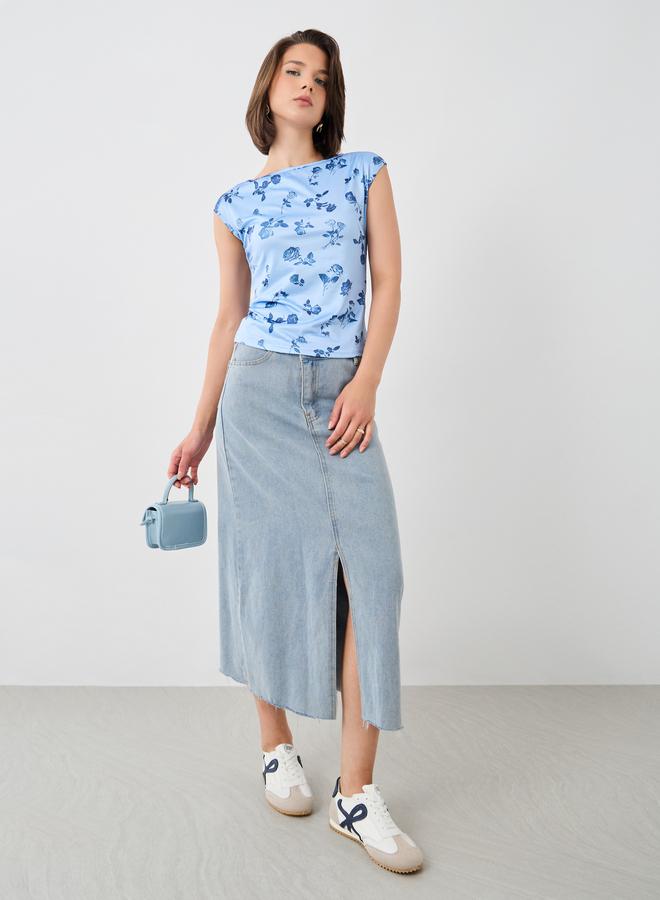 تايك تو بلوزة محبوكة بدون أكمام بطبعة زهور من تيك تو - Image 3