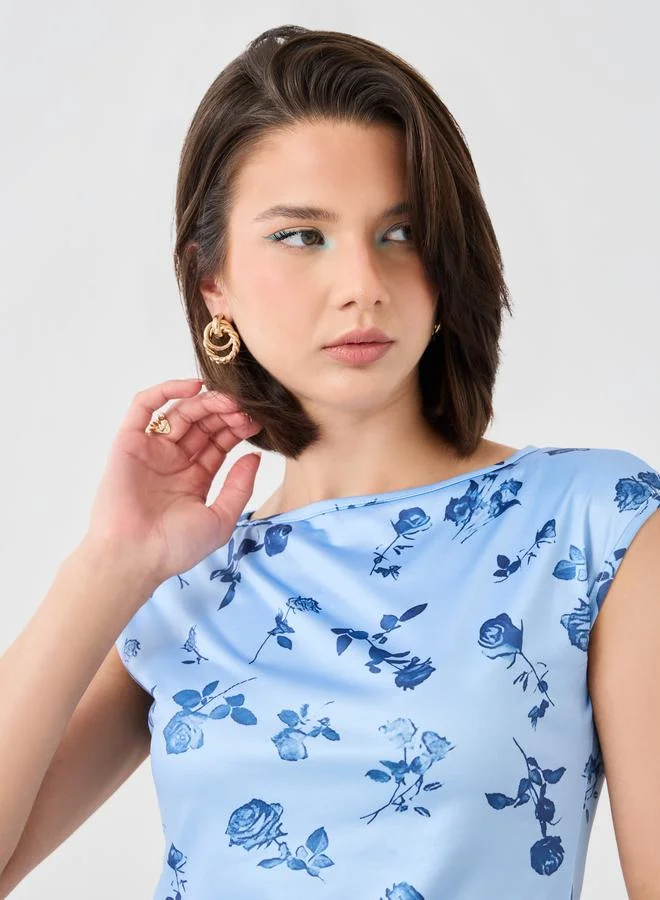 Take Two Take Two Floral Print Sleeveless Knitted Top