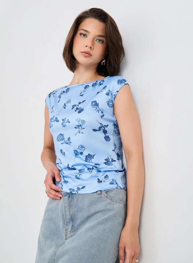 Take Two Take Two Floral Print Sleeveless Knitted Top