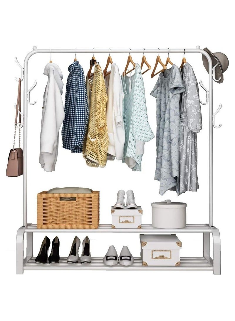 Clothes Organizer And Holder Coated Metal Rack White  - Image 5