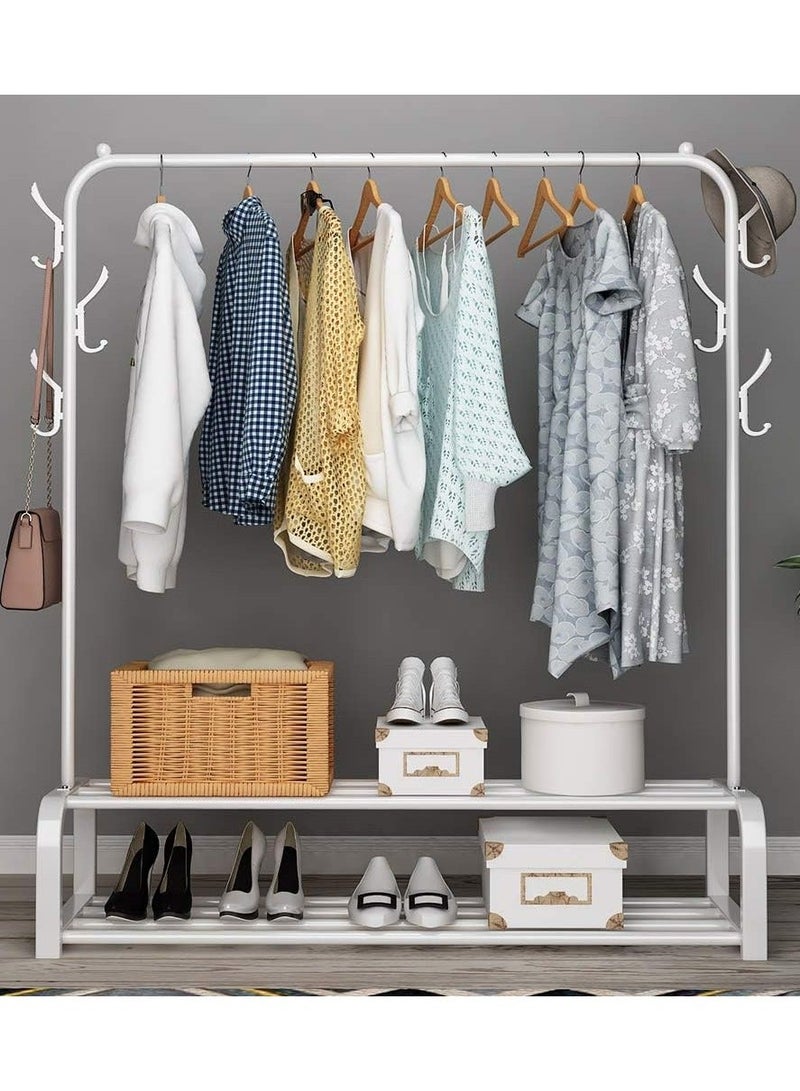 Clothes Organizer And Holder Coated Metal Rack White  - Image 2