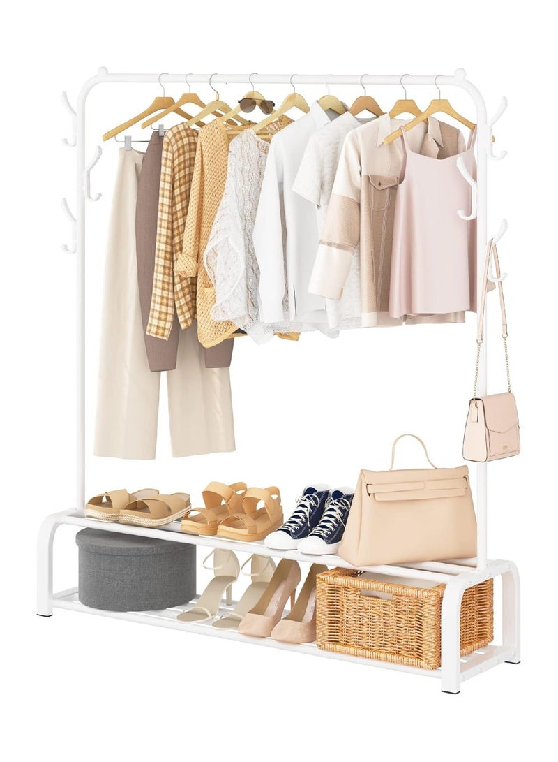 Clothes Organizer And Holder Coated Metal Rack White  - Image 3