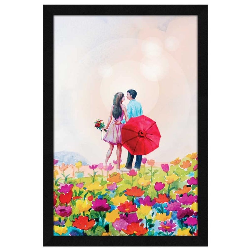 ArtX Paper Floral Valentines Day Gift Romantic Garden Abstract Framed Wall Art Painting Wall Decor For Living Room Multicolor Abstract 125 X 185 inches Set of 1