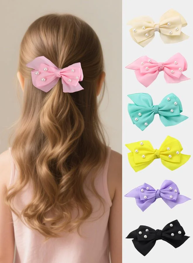 تايك تو Set of 6 - Solid Bow Clips