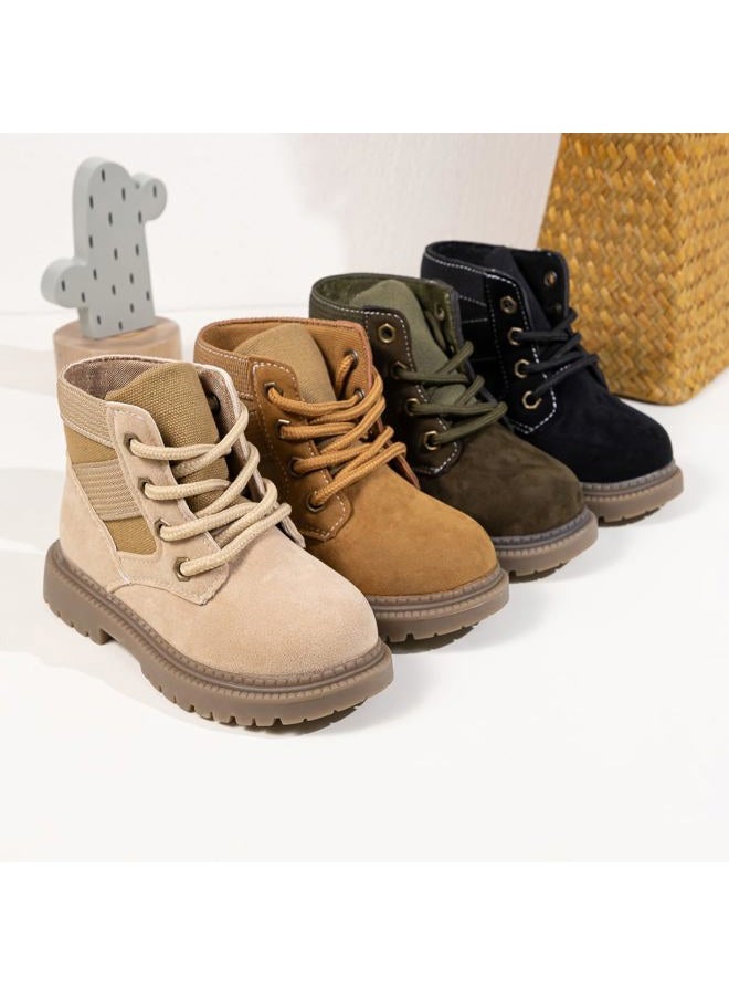 KIDSUN Toddler Boys Girls Boots Kids Work Boots Winter Snow Boots Lace Up Hiking Outdoor Boots Toddler/little Kid, 27.5 EU - Image 4