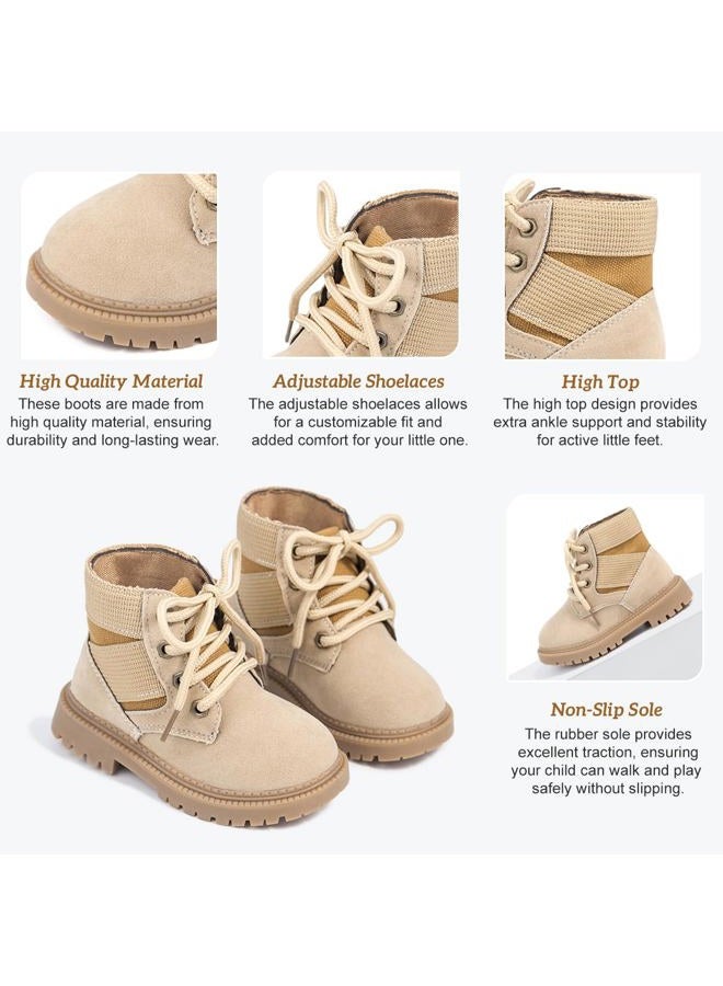 KIDSUN Toddler Boys Girls Boots Kids Work Boots Winter Snow Boots Lace Up Hiking Outdoor Boots Toddler/little Kid, 27.5 EU - Image 5