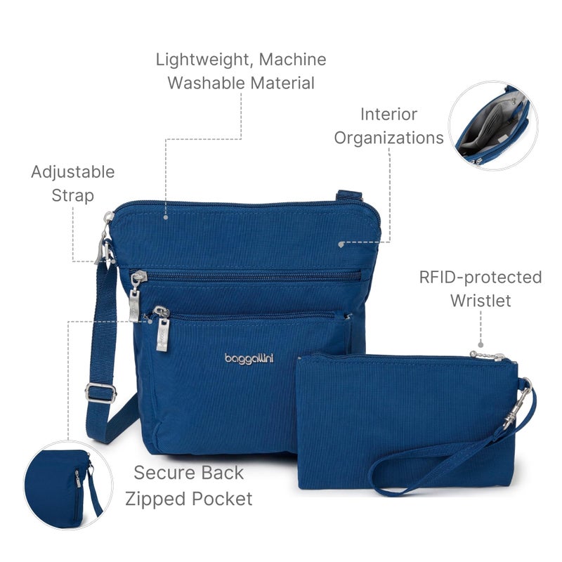 Baggallini womens Pocket With Rfid Crossbody Bags, Pacific, One Size US - Image 3