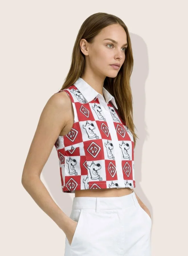 Freehand  Women Relaxed Fit Character Round Neck Sleeveless Crop Shirt  | Best Price UAE
