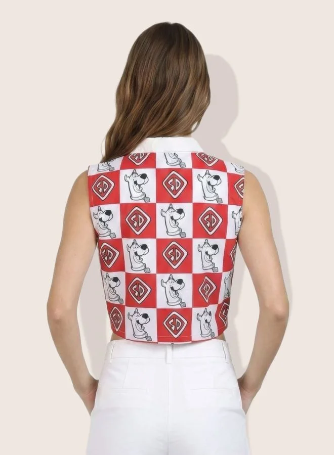Freehand  Women Relaxed Fit Character Round Neck Sleeveless Crop Shirt  | Best Price UAE