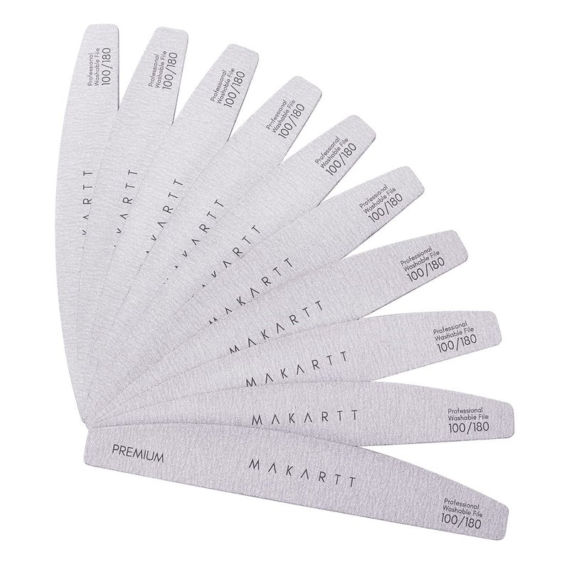 MAKARTT Makartt Nail File 100180 Grit Emery Boards for Nails 10 Pcs Zebra Doubled Sides Coarse Fingernail Filer for Acrylic and Extension Gel Removal Manicure Kit Salon Home Use