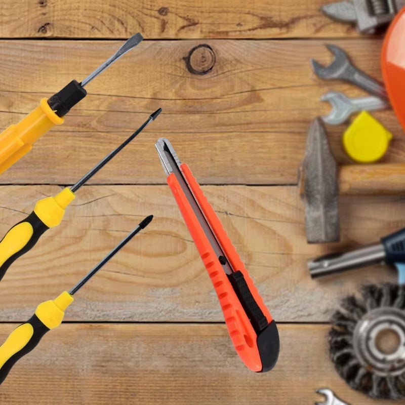 Oblivion Hand Tool Kit 7 Pcs Complete DIY Repair Set with Magnetic Wrist Band for Holding Screws Bolts Drill Bits Small Tools Portable Home Workshop Set with Convenient Wristband Pack of 1 - Image 3