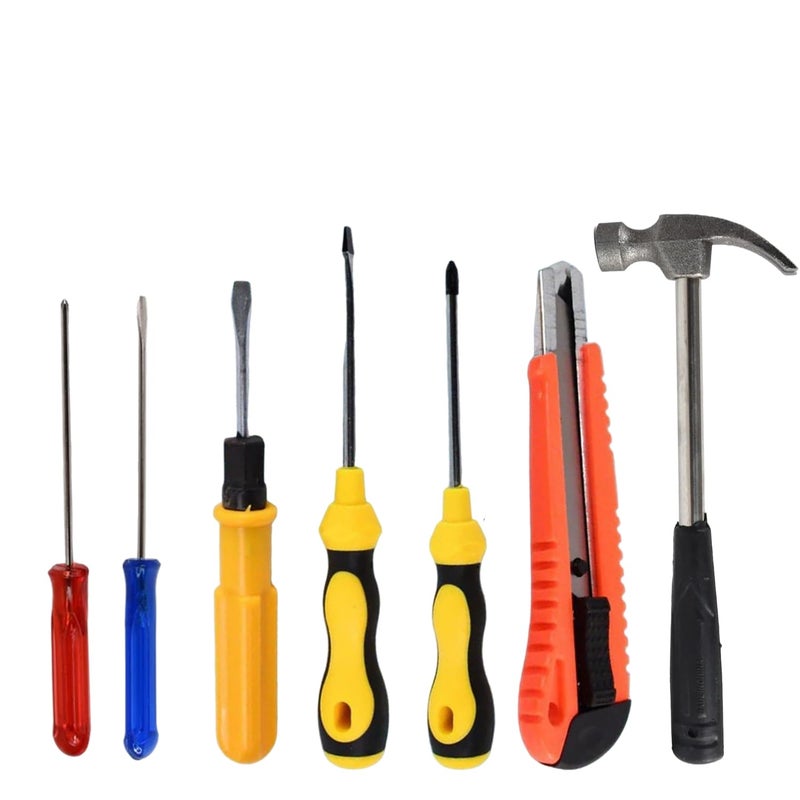 Oblivion Hand Tool Kit 7 Pcs Complete DIY Repair Set with Magnetic Wrist Band for Holding Screws Bolts Drill Bits Small Tools Portable Home Workshop Set with Convenient Wristband Pack of 1 - Image 1