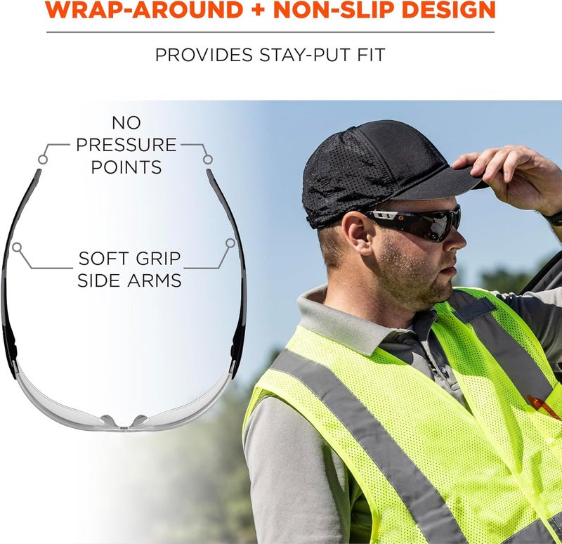 Ergodyne Skullerz SAGA Frameless Safety Glasses Clear Lens - Image 4