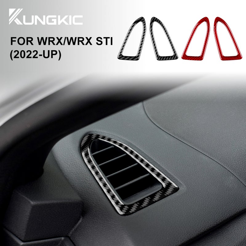 ملصق ألياف الكربون الناعم الحقيقي لسيارات Subaru WRX / WRX STI 2022 2023 2024 - إطار مخرج فتحة التهوية الجانبية الداخلي للسيارة - Image 1