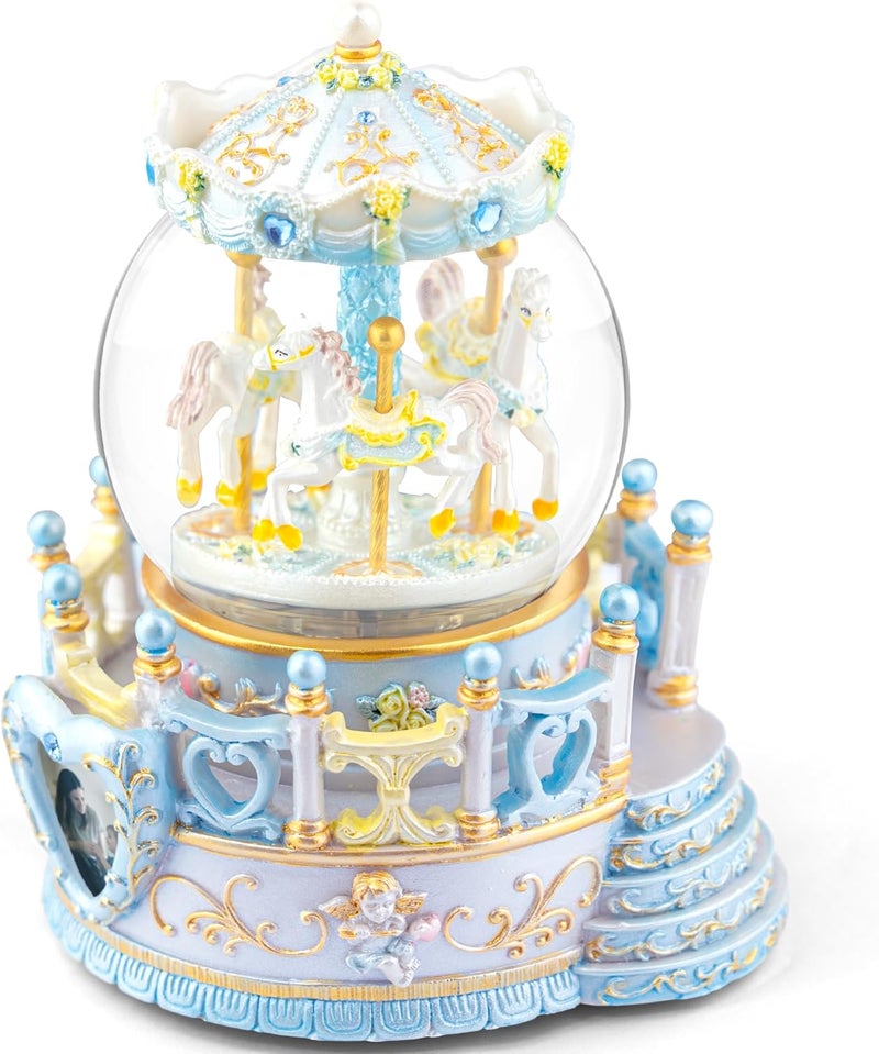 Mr.Winder Carousel Horse Music Box Girls Gift - Merry Go Round Snow Globe for Daughter Women Wife Mom Mother Day Anniversary Christmas Birthday Present Play You are My Sunshine - Image 3