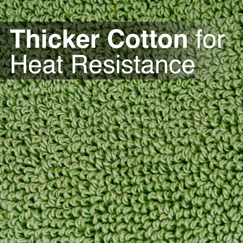 Ritz Terry Pocket Mitt & Hot Pad: Unparalleled Heat Resistant  Durable 100% Cotton - Ergonomically Designed for Optimal Grip - Easy-Care Machine Washable  Perfect for Your Kitchen - Cactus Green  2-Pk - Image 3