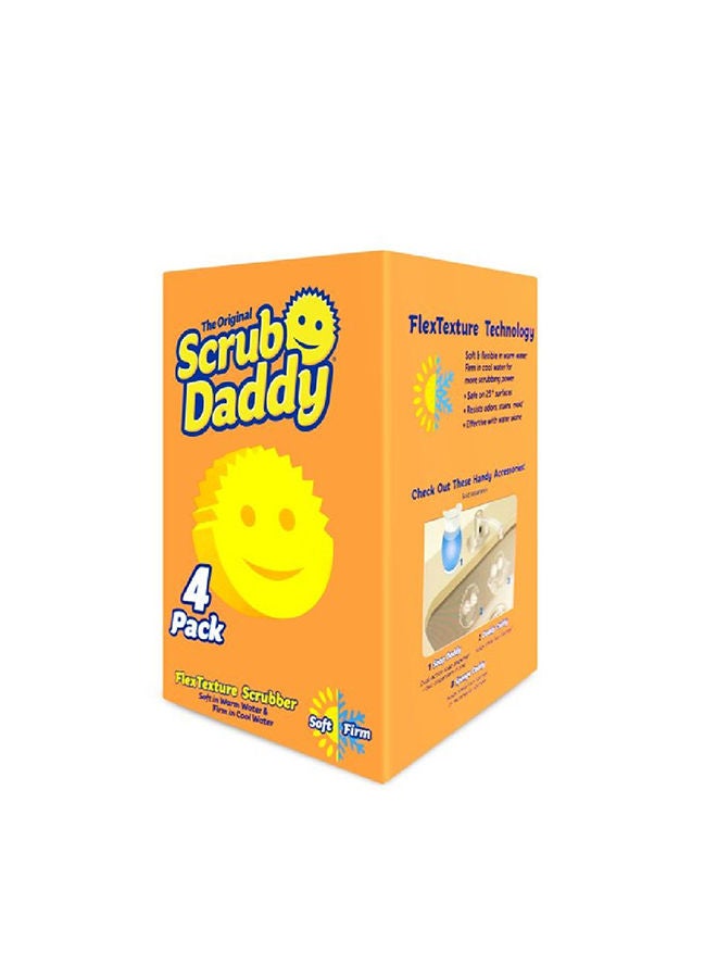 Scrub Daddy All Purpose Cleaning Sponge - Scratch Free Scrubber for Dishes and Home, Odor Resistant, Soft in Warm Water, Firm in Cold, Deep Cleaning Kitchen and Bathroom, Multi-use, Dishwasher Safe, Set Of 4. - Image 1