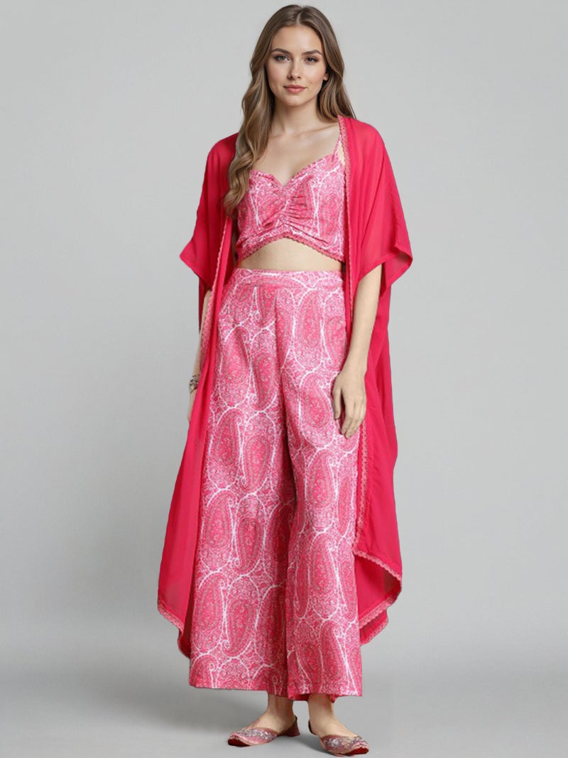 Ahalyaa Pink Printed Co-Ords Set for Women - Image 5