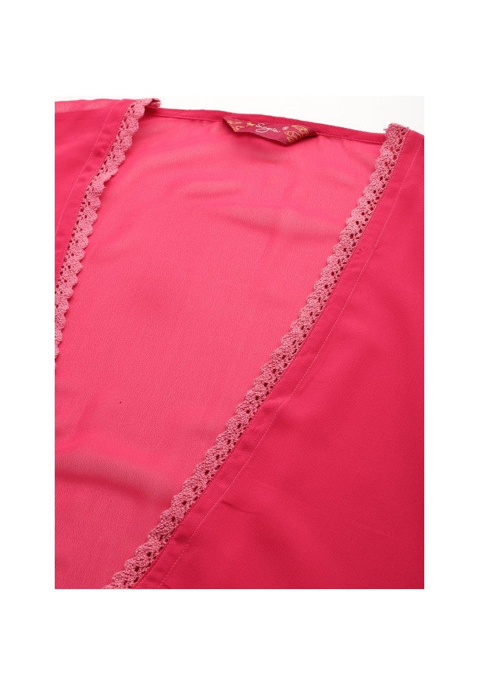 Ahalyaa Pink Printed Co-Ords Set for Women - Image 2