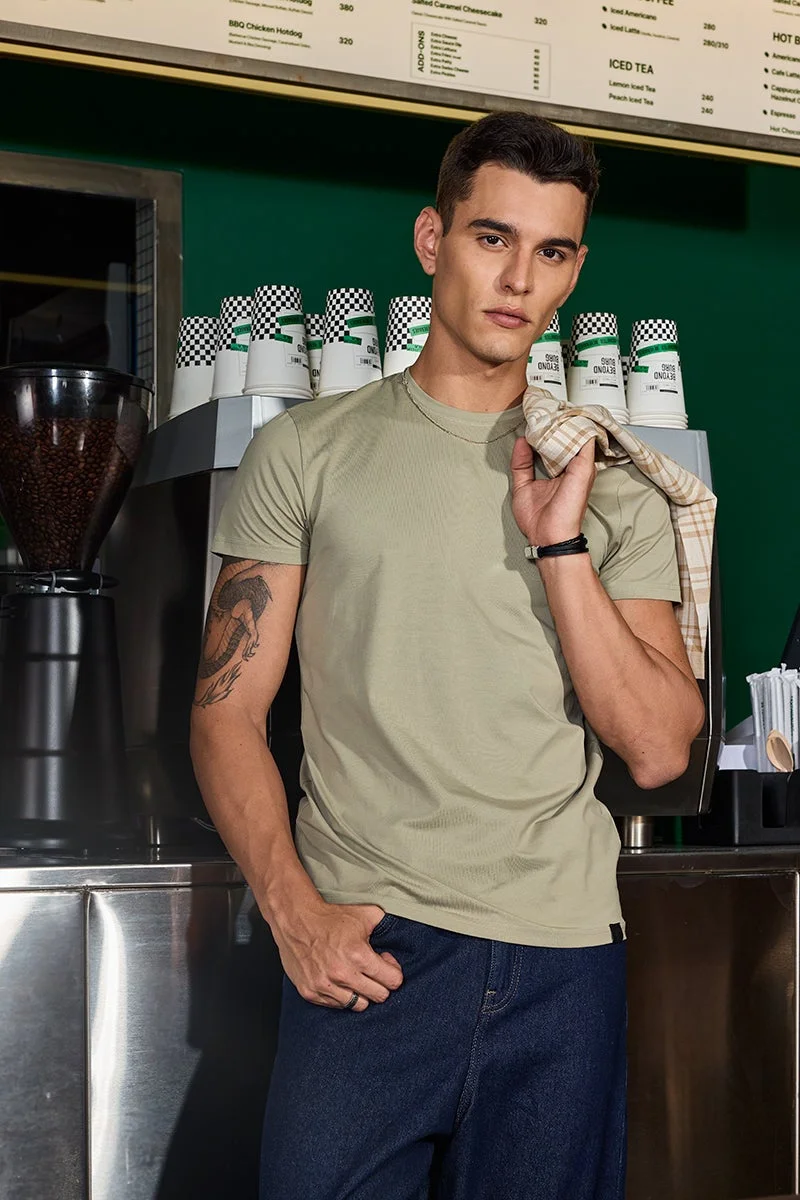 SNITCH Slim Fit Stretch Core Lab Sage T-Shirt