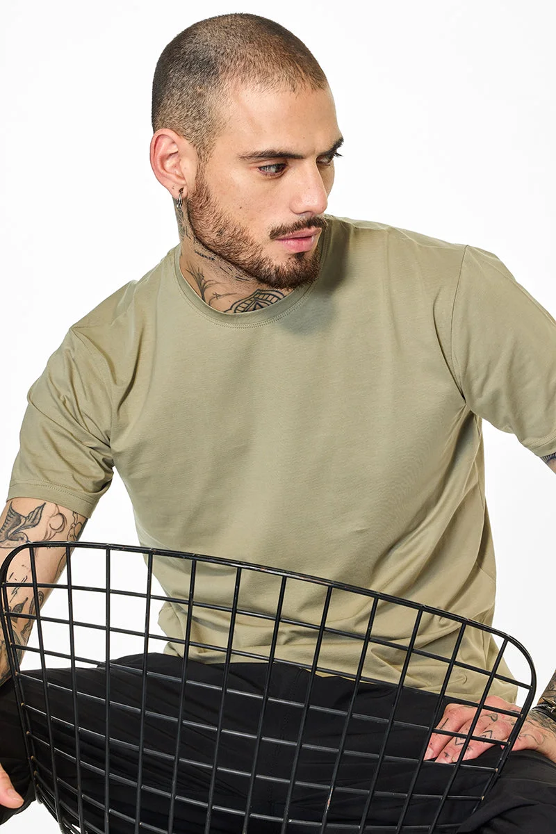 Snitch Sage Slim Fit Stretch Core Lab Sage T-Shirt for Men | Best Price UAE