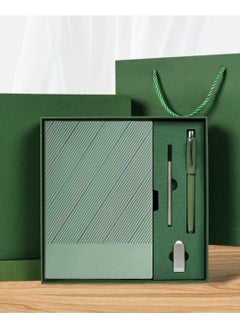 Generic Work diary, business notebook with hardcover lining for writing diary, gift box set of four pieces for men and women's notes, dark green  - Image 1