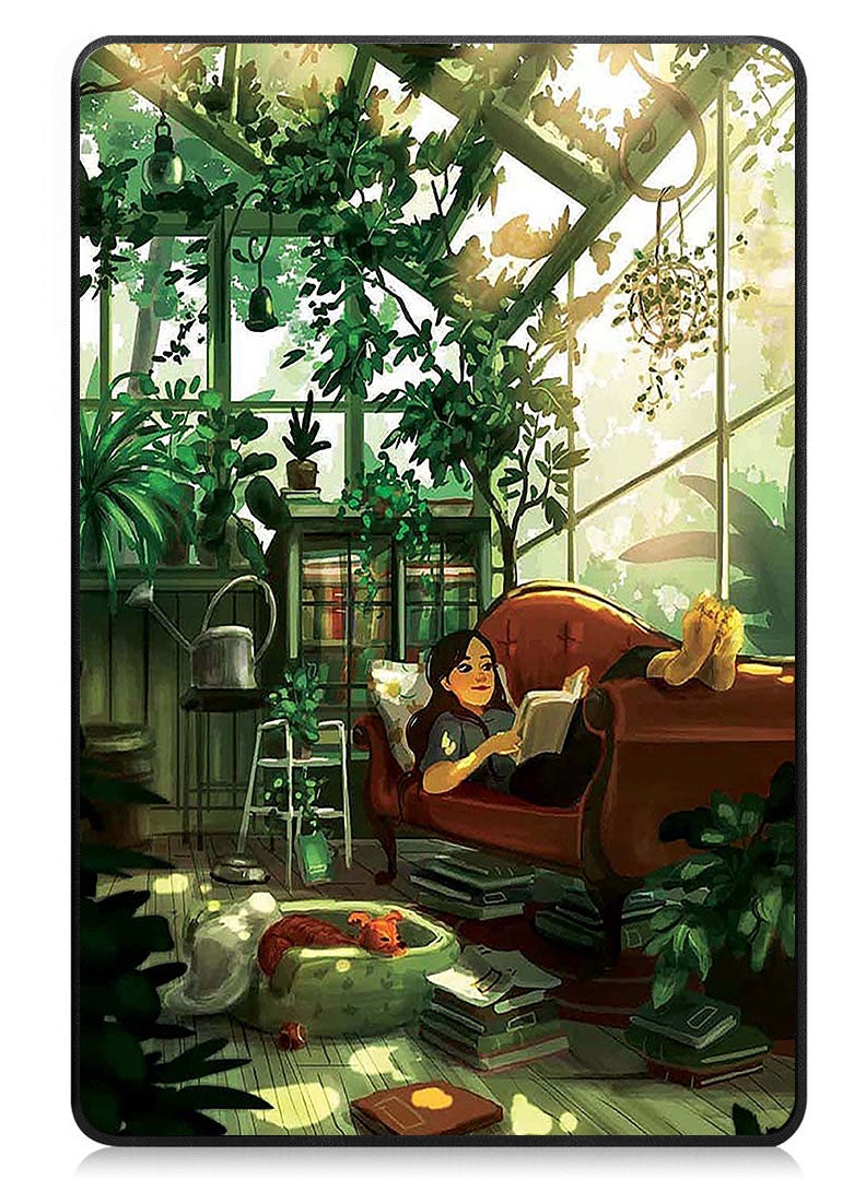 Theodor Protective Flip Case For Huawei MatePad Pro 11 (2024) With Trifold Stand Auto Wake Sleep Shockproof Cover Girl reading book on couch - Image 1
