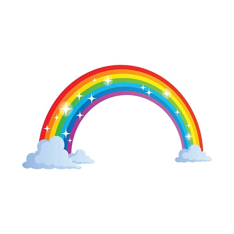 Kiddale Rainbow Wall Decals wich Clouds, Peel and Stick Removable Wall Stickers for Kids Nursery Bedroom Living Room,Wall Decor 28.7 x15.7inch - Image 1