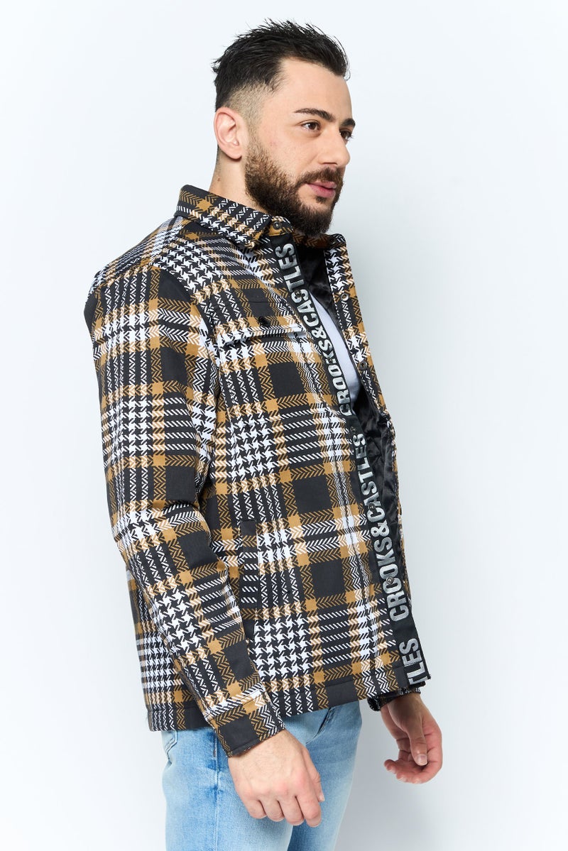 Crooks & Castles Men Allover Print Jacket Shirt, Black  - Image 3