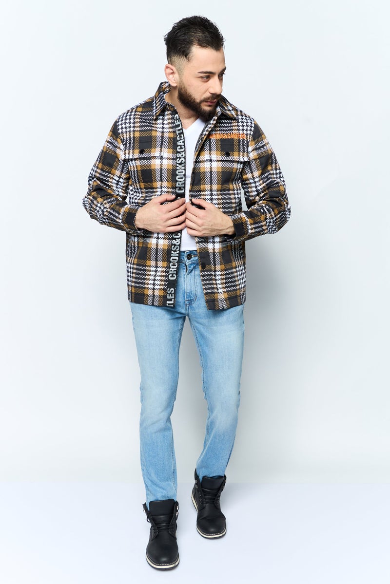Crooks & Castles Men Allover Print Jacket Shirt, Black  - Image 2