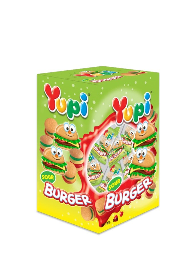 Yupi Yupi Jelly Sour Burger Jello Candy Big Box - 34 Pieces  - Image 1